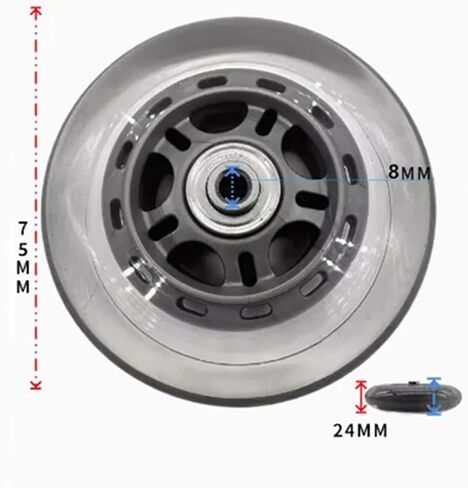 4Pcs Silent Caster 2.5/3 Inch Single Wheel/Diameter Size 65/75mm Skate/Skateboard Wheel(2.5 inch-65mm) in Saudi Arabia