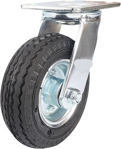 1Pcs 6 Inch Galvanized Inflatable Rubber Universal Wheel Wear-Resistant Car Luggage Cart Caster in Saudi Arabia