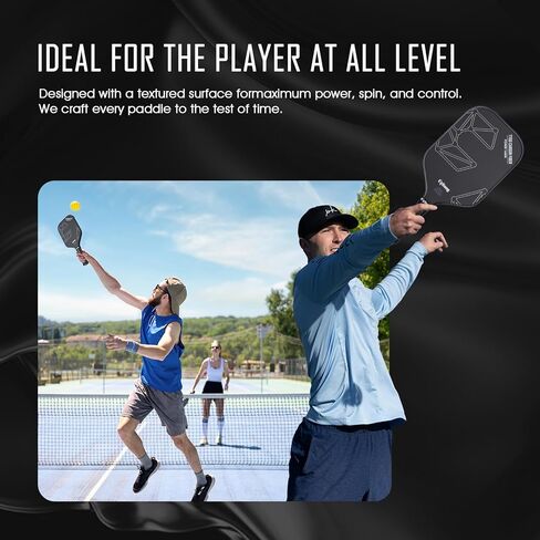 Pickleball Paddle- Professional Carbon Fiber T700 Pickleball Paddle مع مضرب Bickleball Core ذي 16 مم - دقة خفيفة الوزن وامتصاص الصدمات المعزز للدوران العالي واللقطات القوية in Kuwait