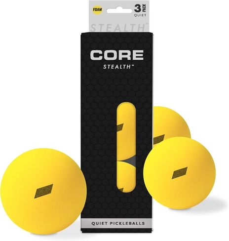 CORE Stealth Quiet Pickleball Balls - Foam Pickleball Balls for Indoor & Outdoor Play - Noise Reducing & High Performance - HOA Approved (Set of 3) in Saudi Arabia