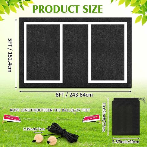 2 PCS Cornhole Mats Set 60x96 Professional Cornhole Pitch Pad ، مجموعة أدوات Finder Range ، حصيرة ألعاب اللوح غير المنقولة للوحات تحت الأكياس ، تستمر في إلقاء الأكياس النظيفة والآمنة in Saudi Arabia