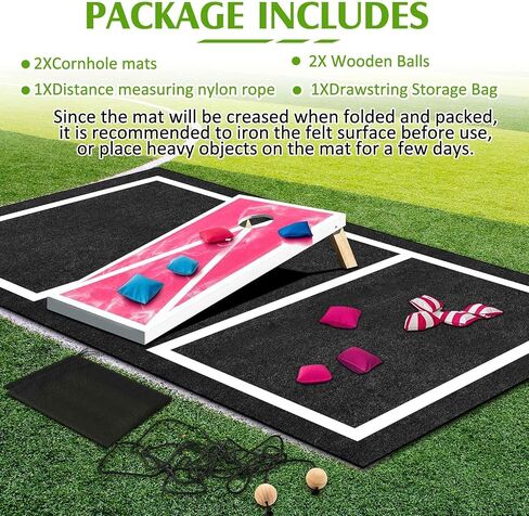 2 PCS Cornhole Mats Set 60x96 Professional Cornhole Pitch Pad ، مجموعة أدوات Finder Range ، حصيرة ألعاب اللوح غير المنقولة للوحات تحت الأكياس ، تستمر في إلقاء الأكياس النظيفة والآمنة in Saudi Arabia