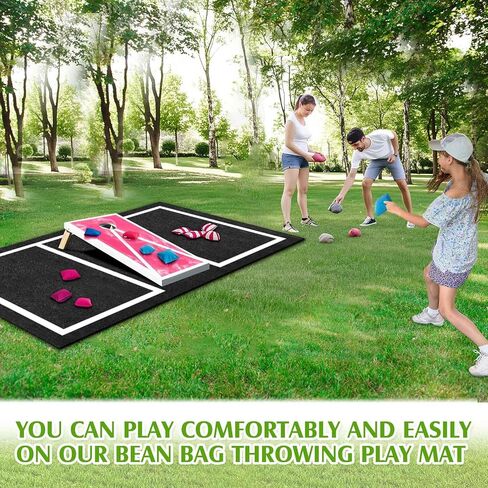 2 PCS Cornhole Mats Set 60x96 Professional Cornhole Pitch Pad ، مجموعة أدوات Finder Range ، حصيرة ألعاب اللوح غير المنقولة للوحات تحت الأكياس ، تستمر في إلقاء الأكياس النظيفة والآمنة in Saudi Arabia