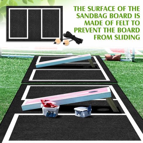2 PCS Cornhole Mats Set 60x96 Professional Cornhole Pitch Pad ، مجموعة أدوات Finder Range ، حصيرة ألعاب اللوح غير المنقولة للوحات تحت الأكياس ، تستمر في إلقاء الأكياس النظيفة والآمنة in Saudi Arabia