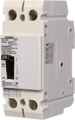 Siemens CQD220 20 Amp, Double Pole 480/277V AC, 125/250V DC, 14KAIC Cable In/Cable Out Breaker in Saudi Arabia