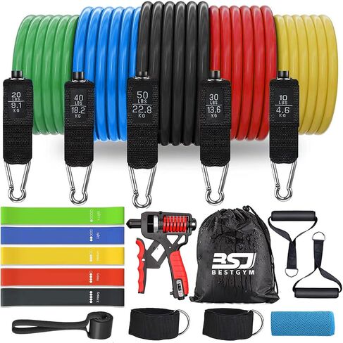 Resistance Bands,Exercise Bands,Resistance Bands for Working Out with Handles for Men and Women,Workout Bands with Door Anchor and Ankle,Strength Training Home Gym Equipment in Kuwait