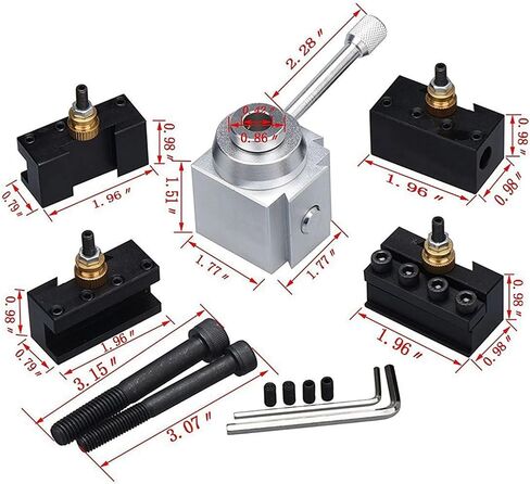 Lathe Tool Holder Set of Aluminum Alloy Mini Lathe Tool Post and Holder Kit Lathe Tool Post Holder Tool Post Holder in Saudi Arabia