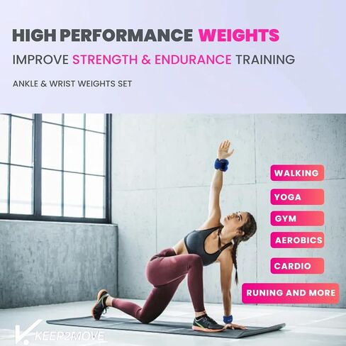 Ankle Weights Set of 2 (0.65Lb/1Lb/2Lbs Each) For Women & Men Kids With Adjustable Strap - Roll Type Wrist Weights for Strength Training, Jogging, Pilates, Yoga, Pilates, Gym, Running, Fitness, Cardio in Saudi Arabia