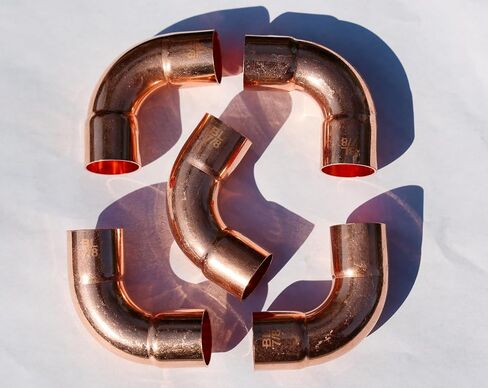 Copper Line Set Pipe Fitting 7/8" OD | Long Radius Elbow LR 90 HVAC, Lead-Free and Durable - ACR 90 degree Elbows 5 Pack in Saudi Arabia