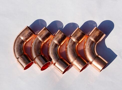 Copper Line Set Pipe Fitting 7/8" OD | Long Radius Elbow LR 90 HVAC, Lead-Free and Durable - ACR 90 degree Elbows 5 Pack in Saudi Arabia
