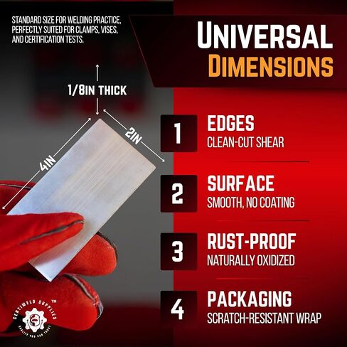 Welding Coupons 20 pack, 2 x 4 x 1/8" Mild Steel Welding Kit, Welding Practice for MIG TIG Gas Arc Stick and Wirefeed in Saudi Arabia
