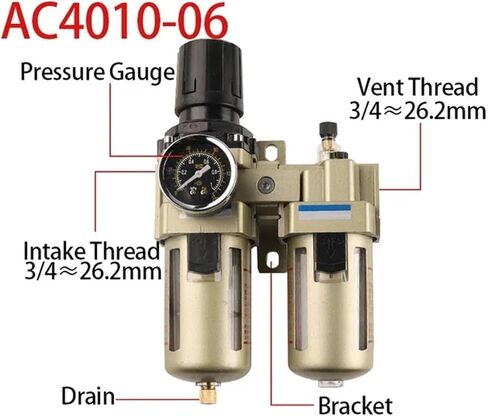 AC2010/3010/4010 AC Series Air Filters Oil and Water Separator Pressure Regulator Trap Pneumatic Pump Lubricator(AC2010-02) in Saudi Arabia