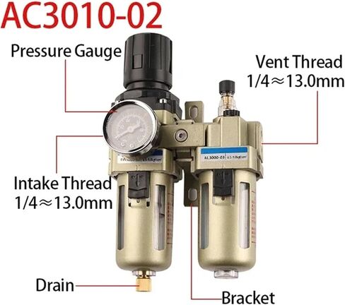 AC2010/3010/4010 AC Series Air Filters Oil and Water Separator Pressure Regulator Trap Pneumatic Pump Lubricator(AC2010-02) in Saudi Arabia