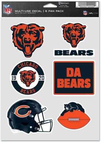 WinCraft NFL Chicago Bears Multi Use Sheet of 6 Decals in Saudi Arabia