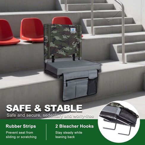 Stadium Seats with Back Support,Stadium Seats for Bleachers with Back Support,Portable Bleacher Seats with Cushions and Backpacks，Wide Stadium Chair for Sports Events and Concerts in Saudi Arabia