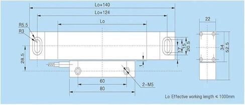 Milling Machine Linear Optical Encoder Optical Ruler Linear Displacement Sensor Range 50-1000mm(200mm-5um-5v-ttl) in Kuwait