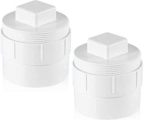 2pcs 4 "محول تنظيف الصرف الصحي PVC مع قابس ، غطاء تنظيف المجاري DWV ملولبة DWV لنظام أنبوب تصريف DWV 4" in Saudi Arabia