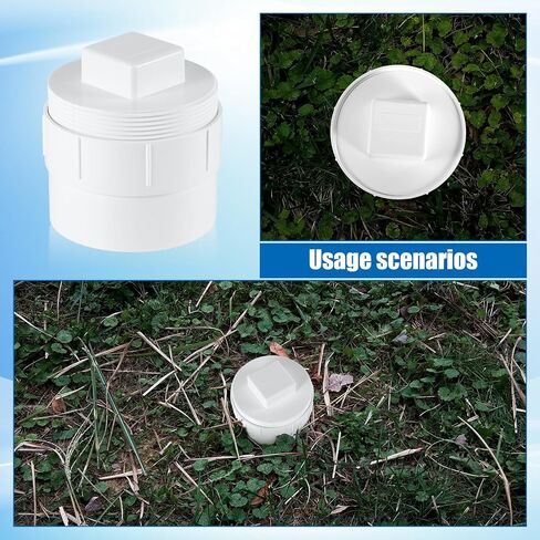 2pcs 4 "محول تنظيف الصرف الصحي PVC مع قابس ، غطاء تنظيف المجاري DWV ملولبة DWV لنظام أنبوب تصريف DWV 4" in Saudi Arabia