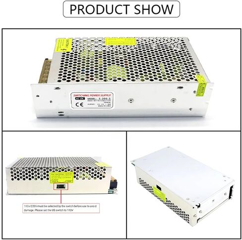 110/220V AC to DC 5V 40A 200W Converter Switch Mode Power Supply LED Lighting Transformer Drive Adapter DC5V AC/DC-Enclosed SMPS in Saudi Arabia