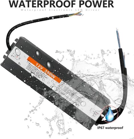 محول الإضاءة 170-250V AC إلى DC 12V 350W 29.1A محول برنامج التشغيل LED ALUMINUM IP67 IP67 STANTRAING STANTRING in Kuwait
