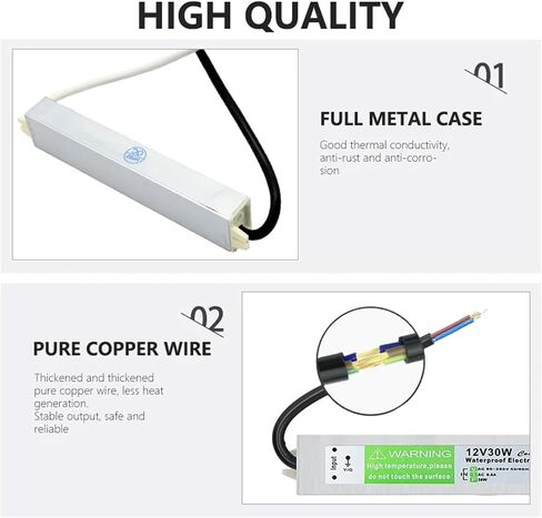 محول الإضاءة 90-250V AC إلى DC 12V 30W 2.5A محول السائق LED ALUMINIM IP67 IP67 STANTRAING ROFF in Saudi Arabia