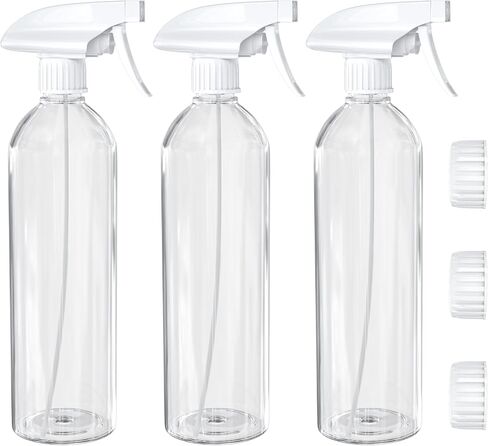 3 Pack Plastic Spray Bottles, 16.9oz/500ml Water Spray Bottle, Empty Spray Bottles, for Cleaning Solutions, Plants, Pet, Essential Oils, Hair (Brown) in Kuwait
