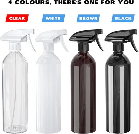 3 Pack Plastic Spray Bottles, 16.9oz/500ml Water Spray Bottle, Empty Spray Bottles, for Cleaning Solutions, Plants, Pet, Essential Oils, Hair (Brown) in Kuwait