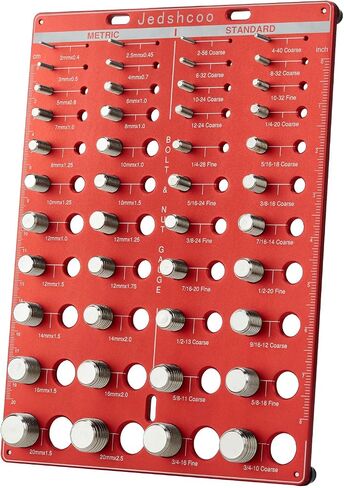 Thread Checker with Optimised Spacing, 44 Nut and Bolt Thread Checker, Bolt Size Finder with 22 Standard & 22 Metric Sizes, Thread Gauge SAE and Metric in Saudi Arabia
