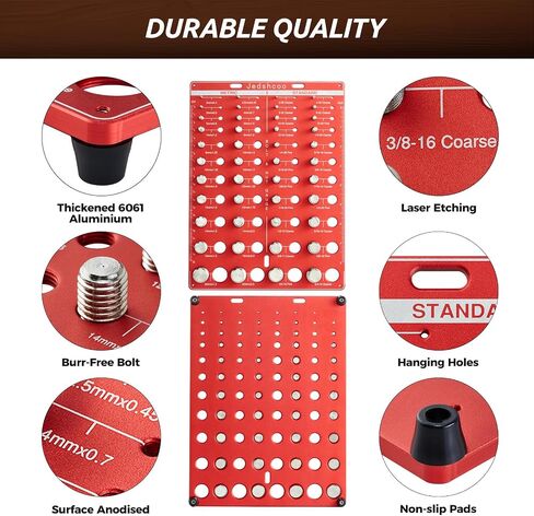 Thread Checker with Optimised Spacing, 44 Nut and Bolt Thread Checker, Bolt Size Finder with 22 Standard & 22 Metric Sizes, Thread Gauge SAE and Metric in Saudi Arabia