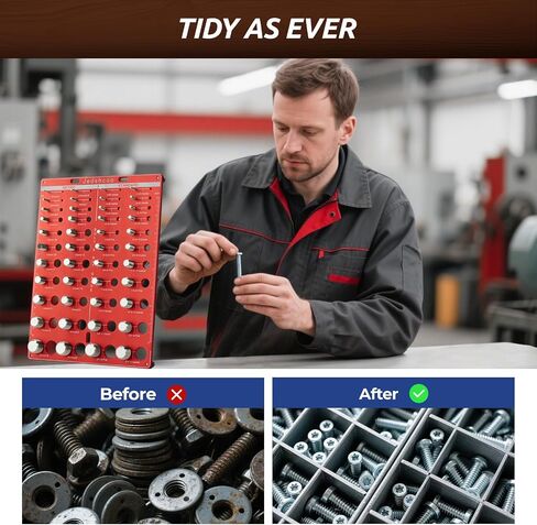 Thread Checker with Optimised Spacing, 44 Nut and Bolt Thread Checker, Bolt Size Finder with 22 Standard & 22 Metric Sizes, Thread Gauge SAE and Metric in Saudi Arabia