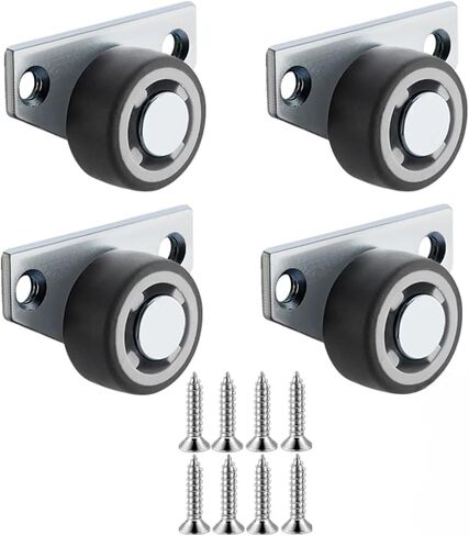 4Pcs 1.25/1.5 Inch Slim Side Mounting Skirting Drawers Fixed Wheels Hidden Pulleys Rollers(1.5 Inch White) in Saudi Arabia