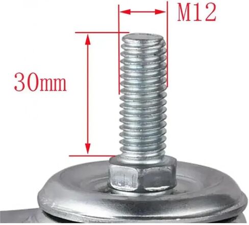 1Pcs Casters 4-inch Screw Rod Brake Wheel M12 Thread Double Universal Diameter 100mm Medium White Nylon Caster in Saudi Arabia