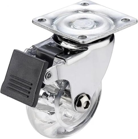 4Pcs 3 Inch Transparent Wheel Furniture Display Cabinet Mute Rubber Universal Pulley Steering Caster(B) in Saudi Arabia