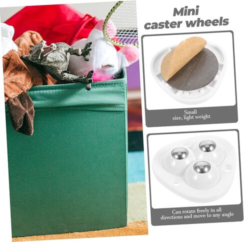 Amosfun 12pcs Mini Caster Wheels Swivel Casters Adhesive for Furniture Movers Small Pulley for Wheel Dolly Heavy Duty in Saudi Arabia