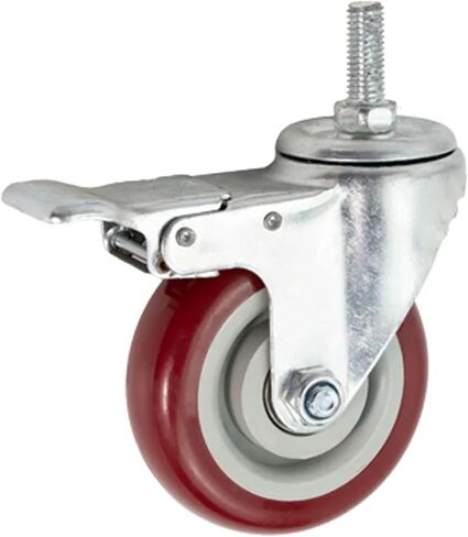 4 Inch Medium Duty Wheels Industrial Rigid Double Ball Bearing Trolley Swivel(Plate Brake) in Saudi Arabia