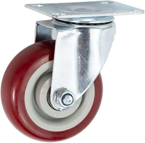 4 Inch Medium Duty Wheels Industrial Rigid Double Ball Bearing Trolley Swivel(Plate Brake) in Saudi Arabia