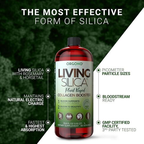 Living Silica Plant Based Collagen Booster | Vegan | Supports Healthy Collagen and Elastin Production for Joint & Bone Support, Glowing Skin, Strong Hair & Nails 500 ml | 16.9 Fl Oz in Saudi Arabia