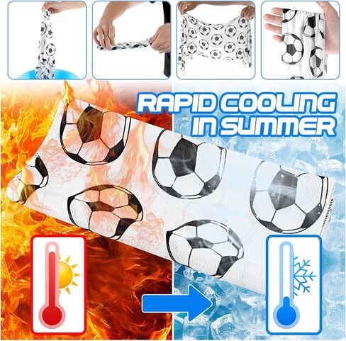 24pcs Sport Party Favors 12 pcs قابلة لإعادة الاستخدام كرة القدم زجاجة المياه بالجملة 20 أوقية 12 PCS مناشف تبريد ناعمة الملحقات الرياضية لصالح الحفلات لاعبي اللاعبين الهدايا (كرة القدم) in Kuwait