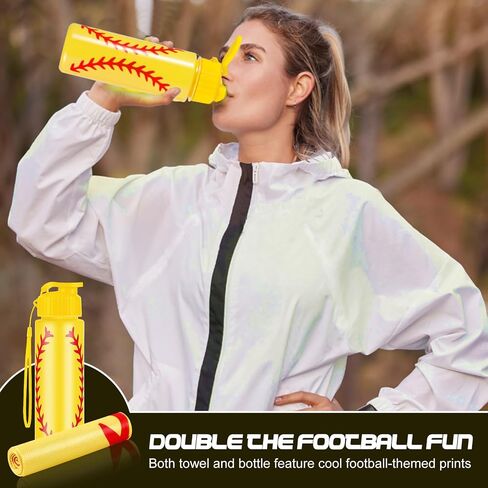 24pcs Sport Party Favors 12 pcs قابلة لإعادة الاستخدام كرة القدم زجاجة المياه بالجملة 20 أوقية 12 PCS مناشف تبريد ناعمة الملحقات الرياضية لصالح الحفلات لاعبي اللاعبين الهدايا (كرة القدم) in Saudi Arabia