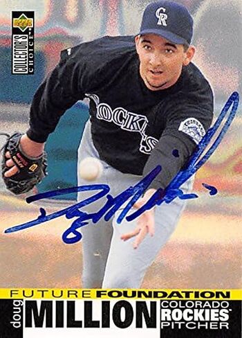Sports Memorabilia Autograph Warehouse 343894 Doug Million Autographed Baseball Card - Colorado Rockies, FT 1995 Upper Deck Future Foundation No. 38 Rookie in Saudi Arabia
