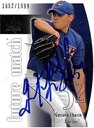 Sports Memorabilia Autograph Warehouse 343827 Gustavo Chacin Autographed Baseball Card - Toronto Blue Jays, FT 2002 Upper Deck Future Watch No. 94 in Saudi Arabia