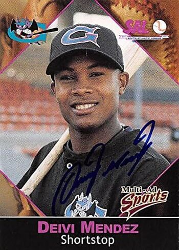 Momrabilia Momrabilia Motograph Warehouse 343857 Deivi Mendez Card Baseball Card - New York Yankees ، FT 2001 Multi -AD Minor League Prospect No. 20 Rookie in Saudi Arabia