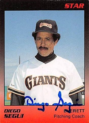 Autograph Warehouse 344323 Diego Segui Autographed Baseball Card - Everett44; Giants 1989 Star No. 31 Minor League Rookie in Saudi Arabia