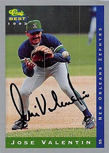 Autograph Warehouse 344343 Jose Valentin Autographed Baseball Card - New Orleans Zephyrs 1993 Classic Best No. 265 Minor League Rookie in Saudi Arabia