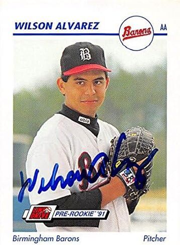 Wilson Alvarez autographed Baseball Card (Birmingham Barons, Sox) 1991 Impel Pre Rookie #51 - Baseball Slabbed Autographed Cards in Saudi Arabia