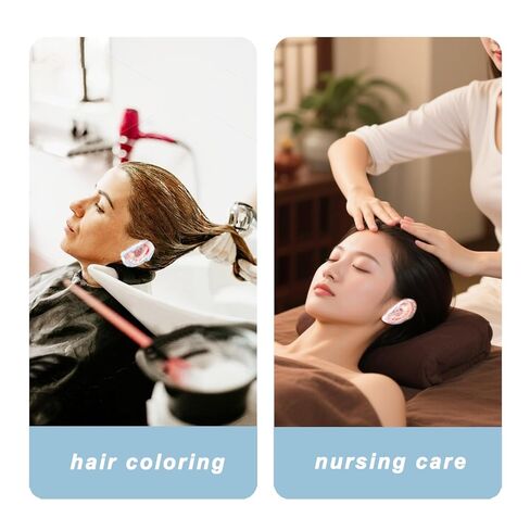 400 حزمة أغطية أذن مقاومة للماء للاستحمام والسباحة وصبغة الشعر - أغطية أذن بلاستيكية صافية مرنة للصالون والسفر والبالغين والاستخدام اليومي in Kuwait