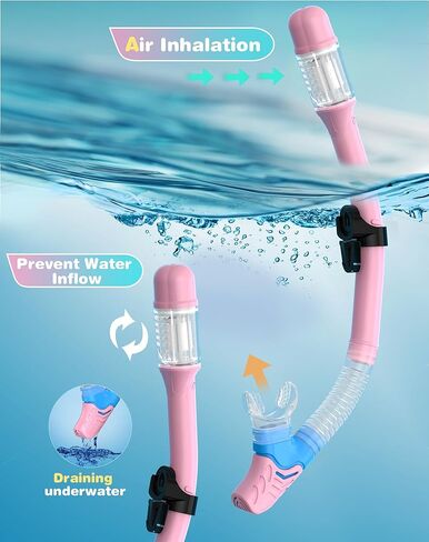 2025 مجموعة Snorkel Kids Kids Conten ، ألوان الباستيل ، معدات الغطس الزجاجية المضادة للطفر للأطفال الذين تتراوح أعمارهم بين 6 سنوات وما فوق-مثالية لأعياد الميلاد أو احتفالات التخرج! in Kuwait