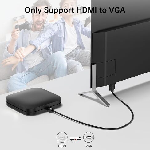 6ft HDMI to VGA Cable – 1080P HD Video Converter Cord for Laptop, TV Box, PS4, Monitor, Projector (Black, 1.8M) in Kuwait