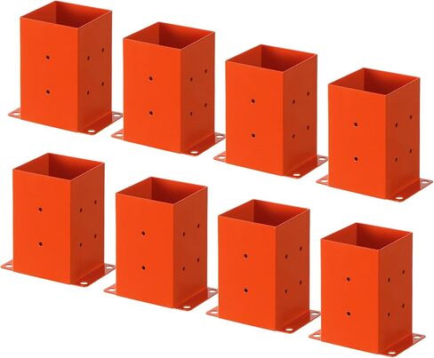 شريحة عمود 4x4 الأساس ، قوس إصلاح العمود الخشبي ذو العمود الخشبي المغلفة بالخدمة الشاقة ، مناسبة لدعم مستقر لقاعدة لوحة الحديد (أسود ، 4 مساءً) in Kuwait