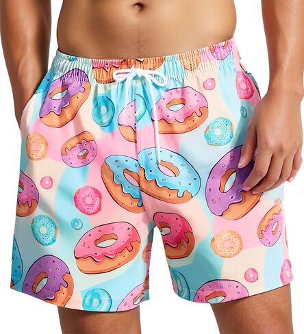 MADHERO Mens Swim Trunks Quick Dry Funny Print Casual Beach Shorts with No Lining in Kuwait